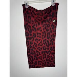 Michael Kors MK Women's Red Black Leopard Infinity Scarf One‎ Size EUC